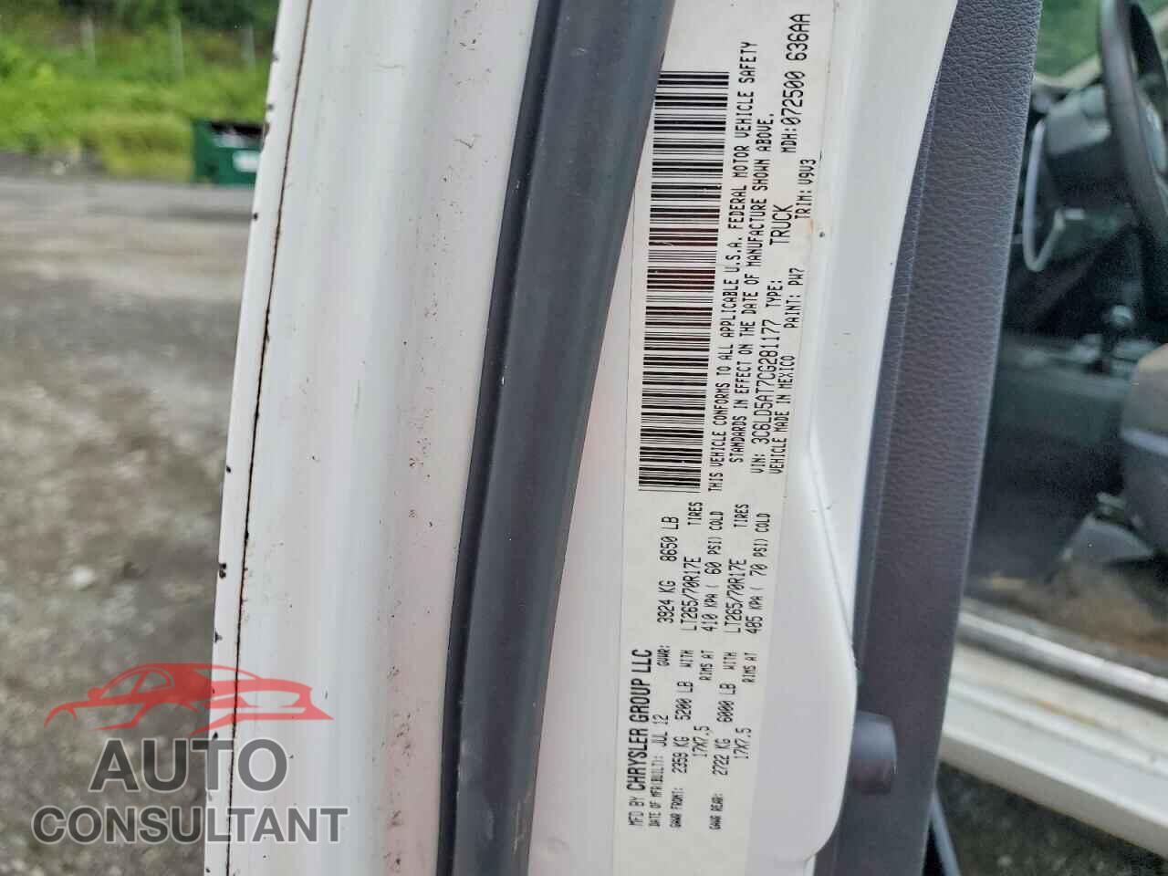 DODGE RAM 2500 2012 - 3C6LD5AT7CG281177