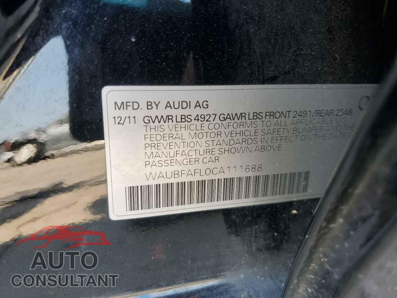 AUDI A4 2012 - WAUBFAFL0CA111688