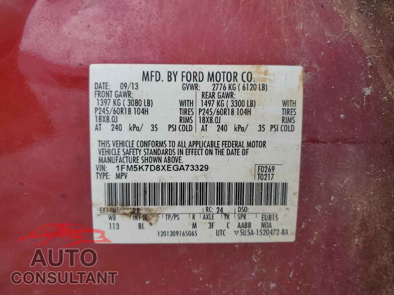 FORD EXPLORER 2014 - 1FM5K7D8XEGA73329