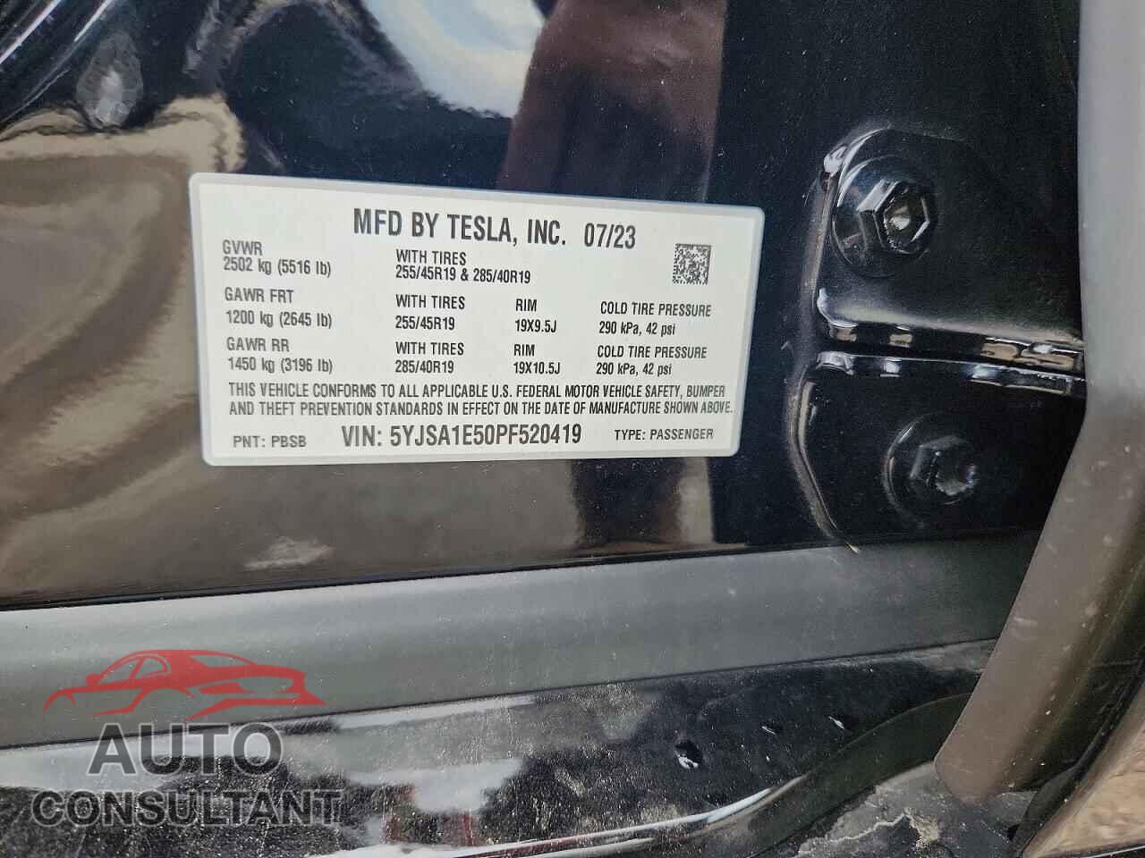 TESLA MODEL S 2023 - 5YJSA1E50PF520419
