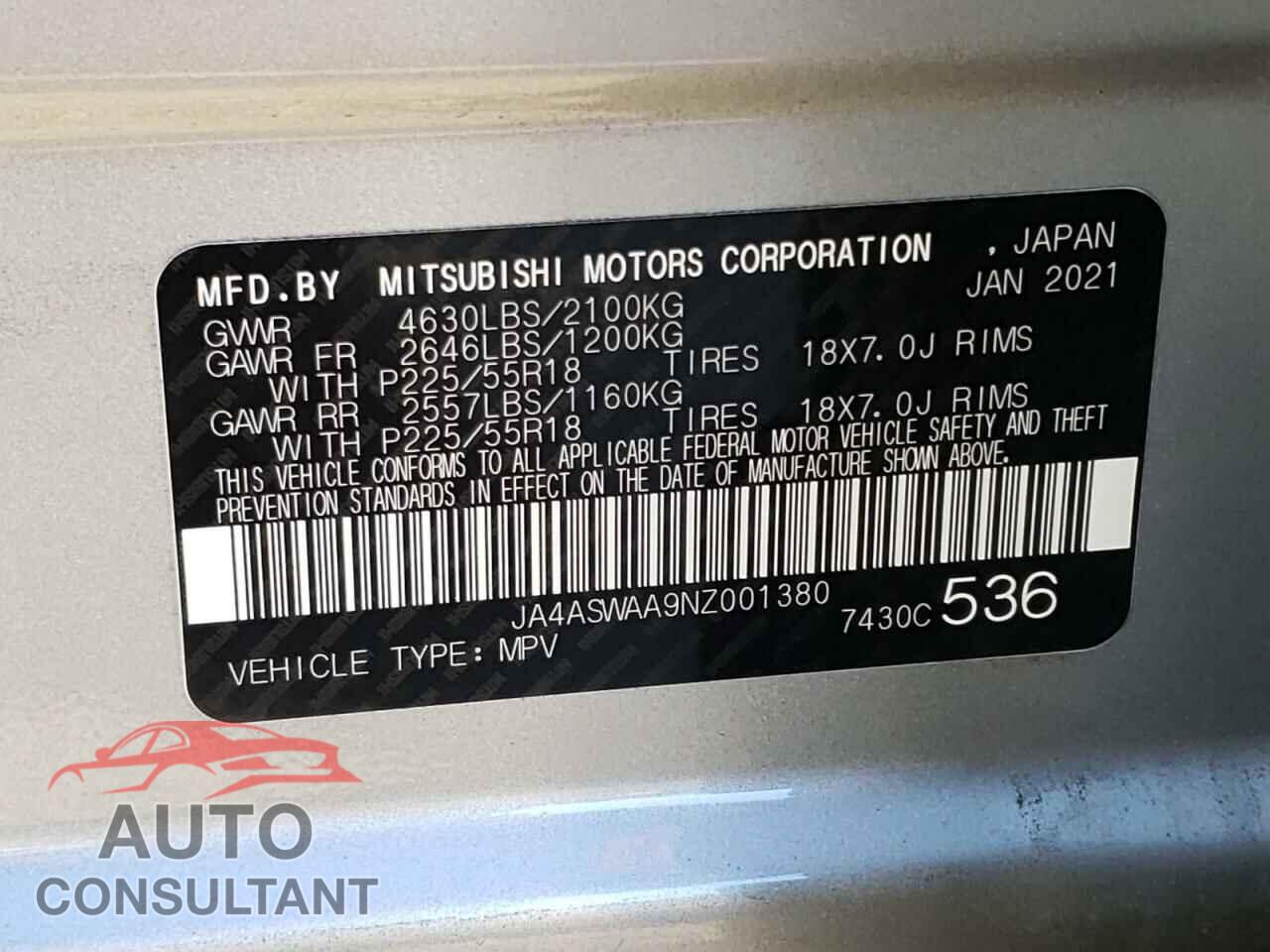 MITSUBISHI ECLIPSE 2022 - JA4ASWAA9NZ001380