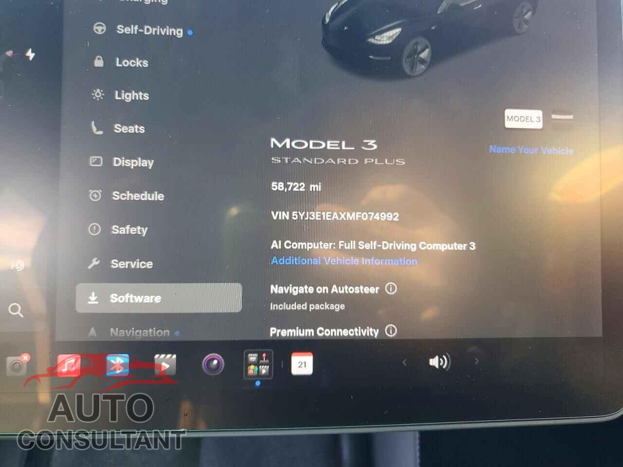 TESLA MODEL 3 2021 - 5YJ3E1EAXMF074992