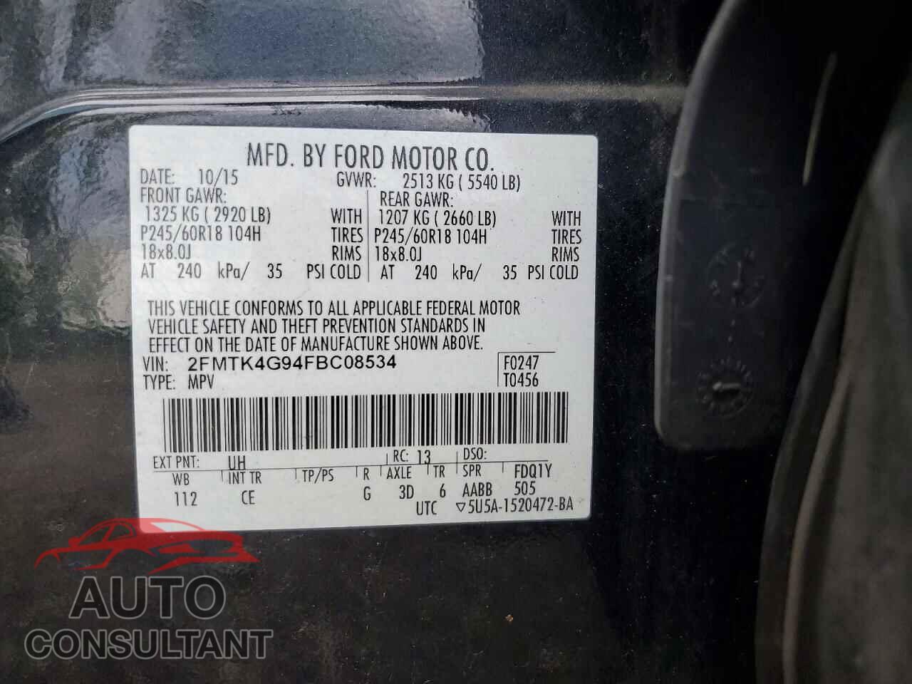 FORD EDGE 2015 - 2FMTK4G94FBC08534