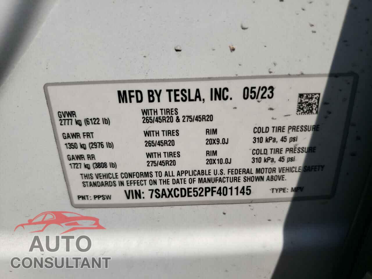 TESLA MODEL X 2023 - 7SAXCDE52PF401145