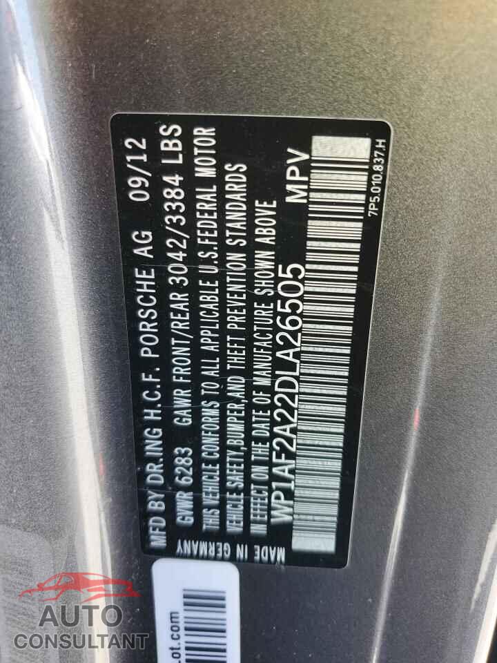PORSCHE CAYENNE 2013 - WP1AF2A22DLA26505