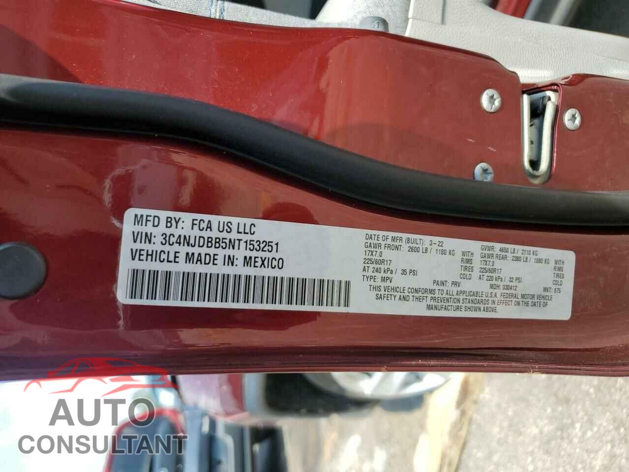 JEEP COMPASS 2022 - 3C4NJDBB5NT153251