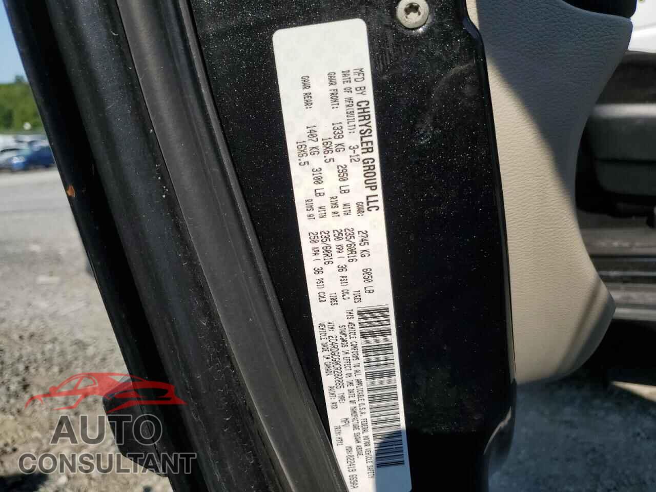 DODGE CARAVAN 2012 - 2C4RDGCG0CR280865