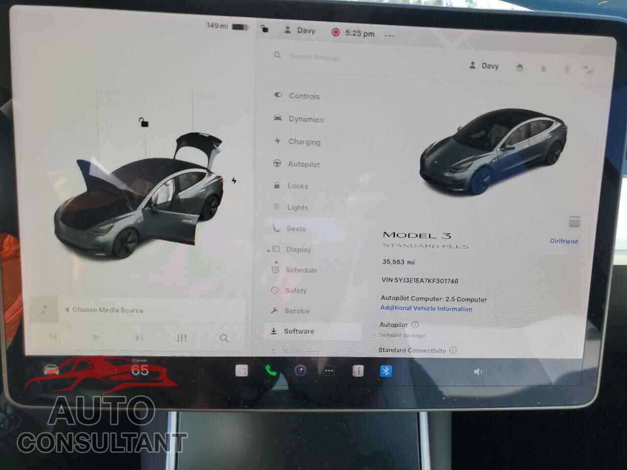 TESLA MODEL 3 2019 - 5YJ3E1EA7KF301746