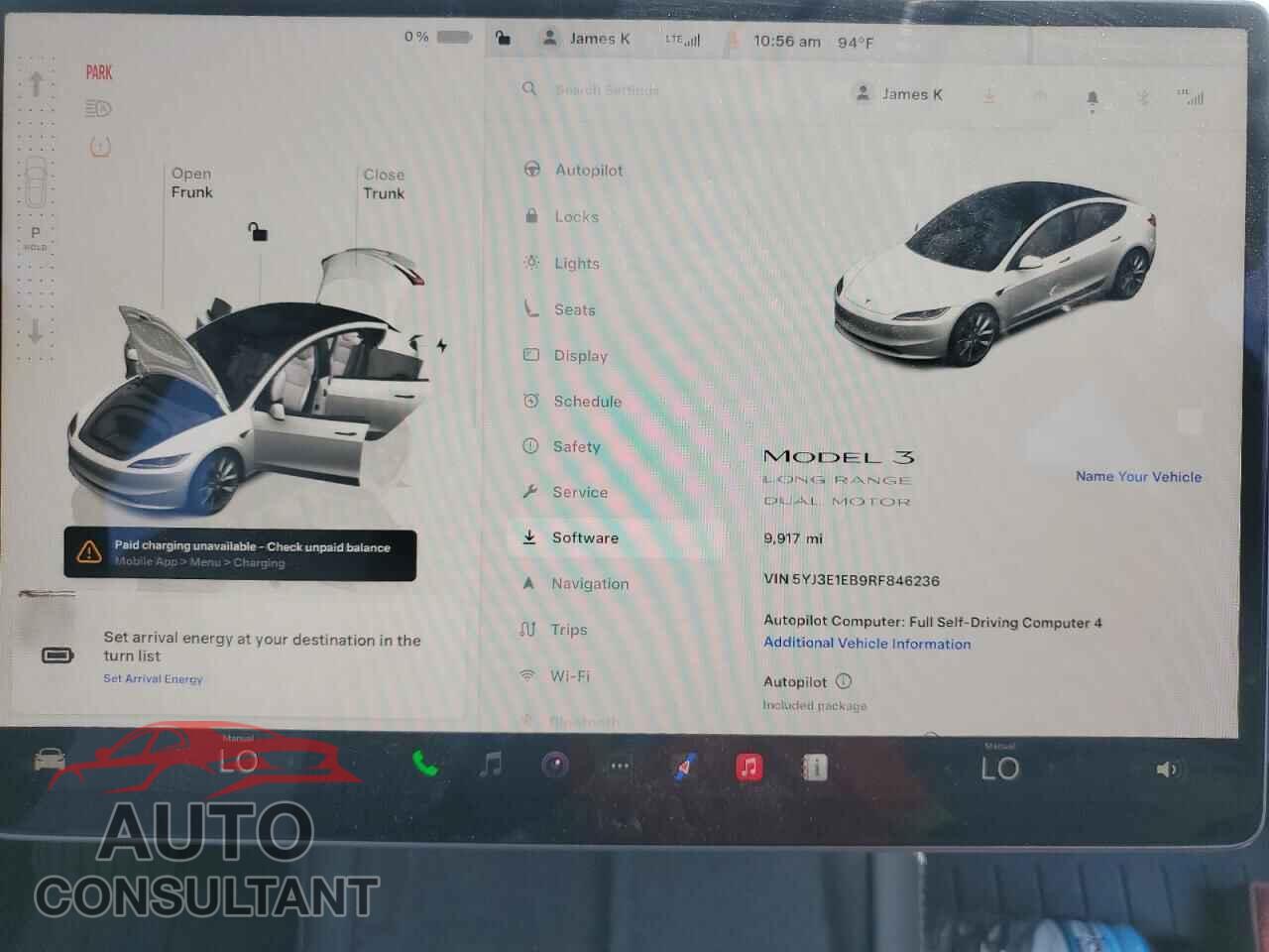 TESLA MODEL 3 2024 - 5YJ3E1EB9RF846236