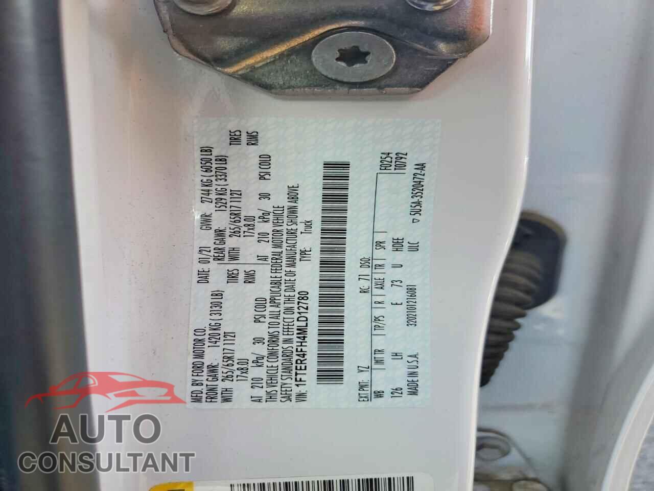 FORD RANGER 2021 - 1FTER4FH4MLD12780