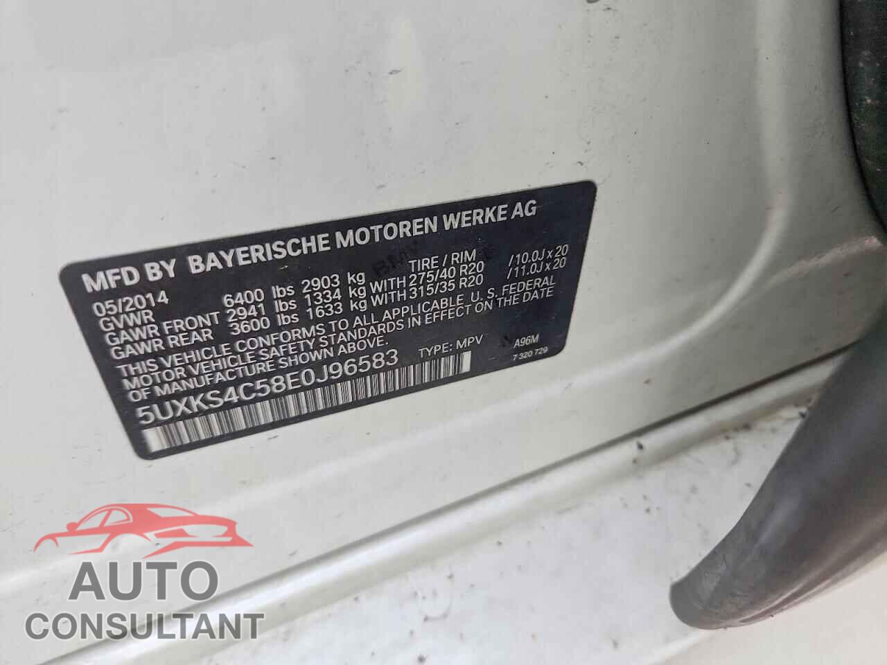 BMW X5 2014 - 5UXKS4C58E0J96583