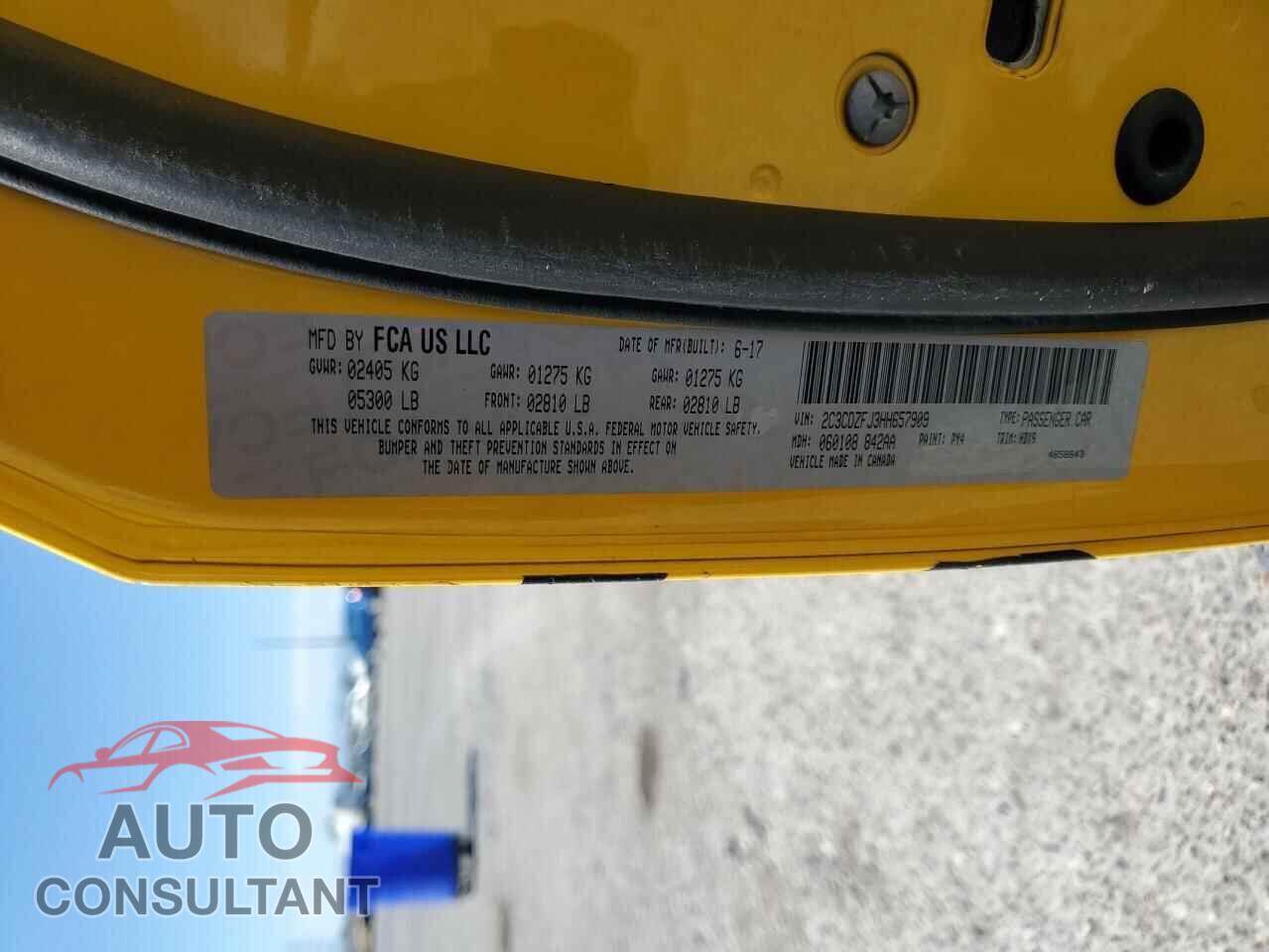 DODGE CHALLENGER 2017 - 2C3CDZFJ3HH657909