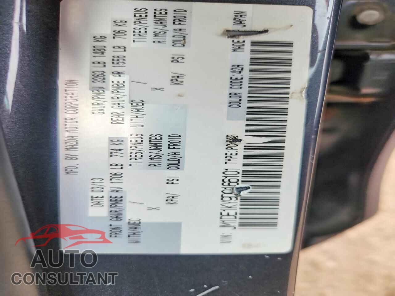 MAZDA 2 2013 - JM1DE1KY9D0166101