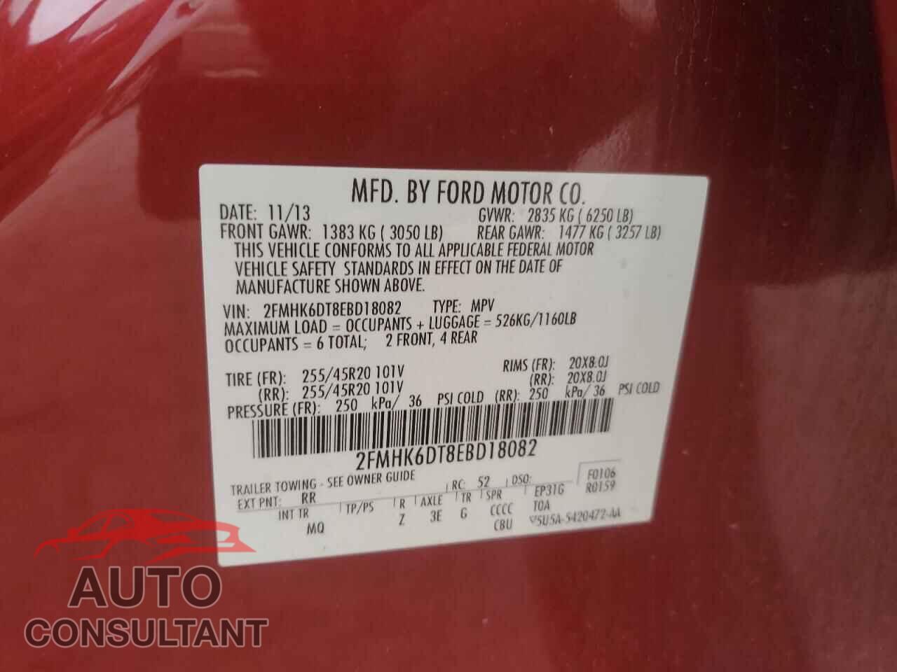 FORD FLEX 2014 - 2FMHK6DT8EBD18082