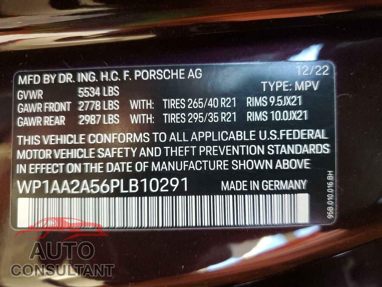 PORSCHE MACAN BASE 2023 - WP1AA2A56PLB10291