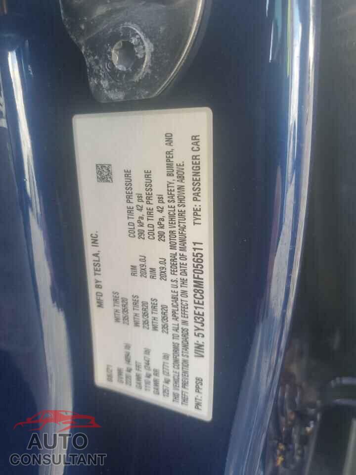 TESLA MODEL 3 2021 - 5YJ3E1EC8MF056511