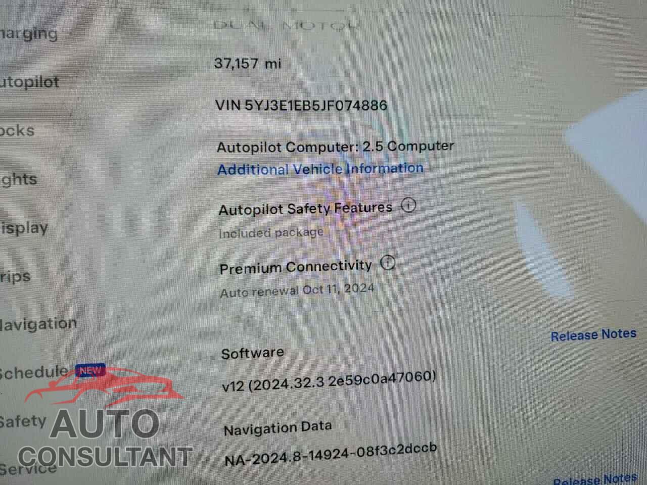 TESLA MODEL 3 2018 - 5YJ3E1EB5JF074886