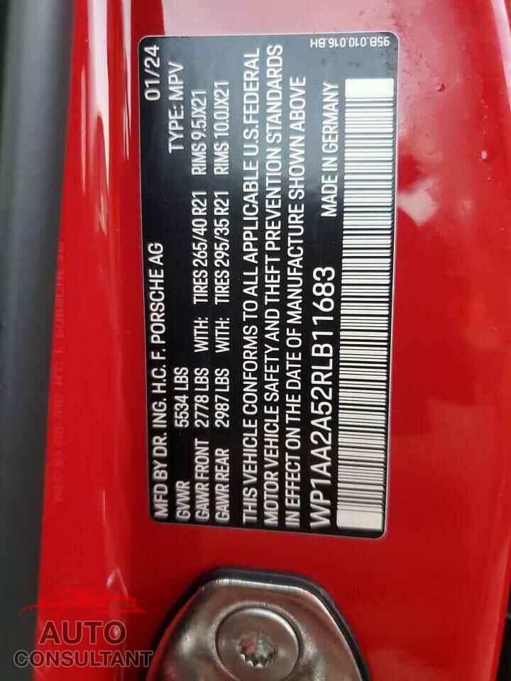 PORSCHE MACAN BASE 2024 - WP1AA2A52RLB11683