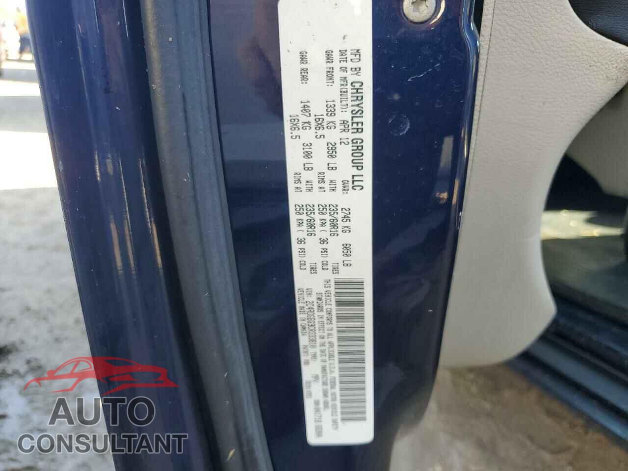 DODGE CARAVAN 2012 - 2C4RDGBG9CR333810