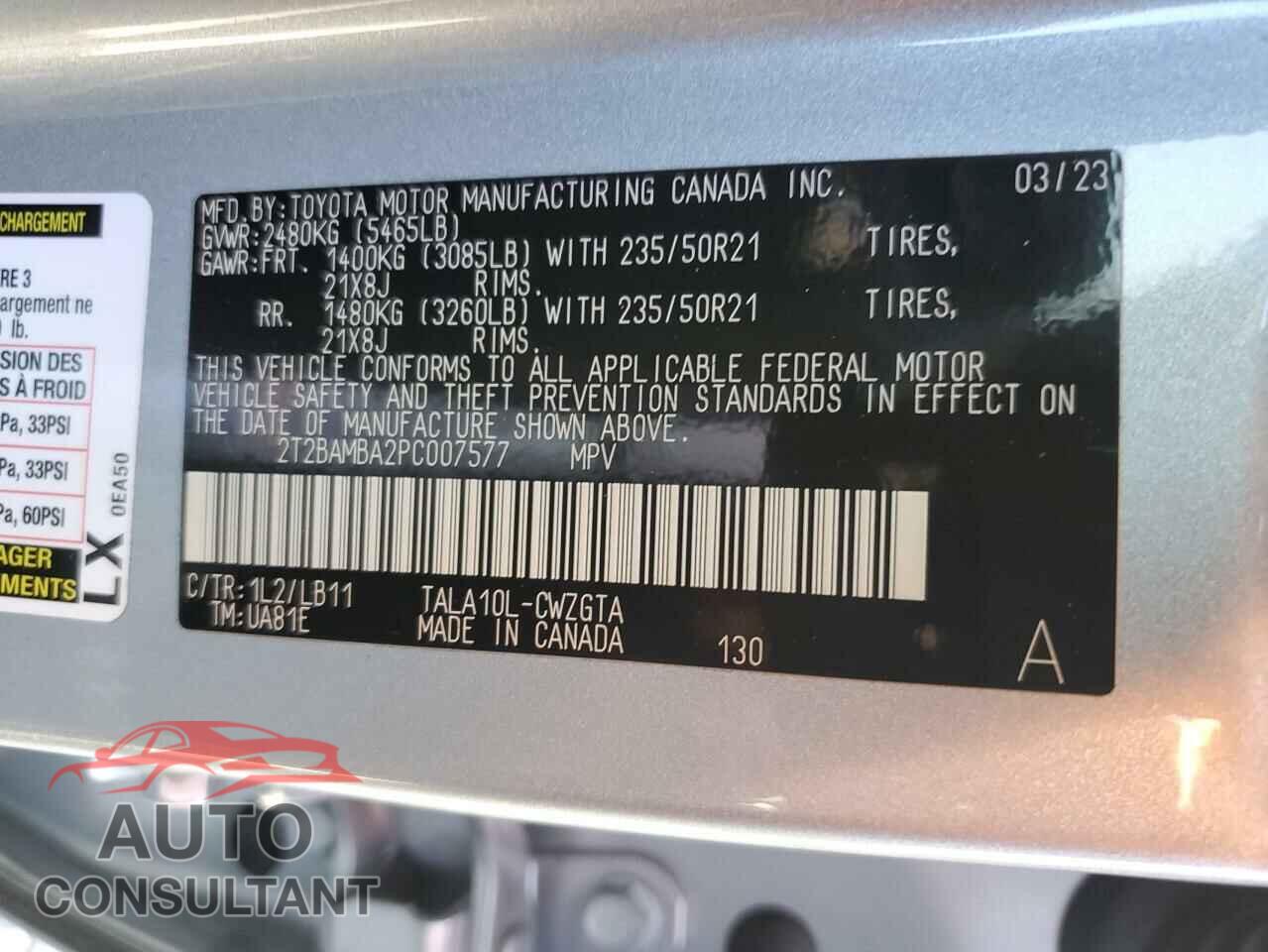 LEXUS RX350 2023 - 2T2BAMBA2PC007577