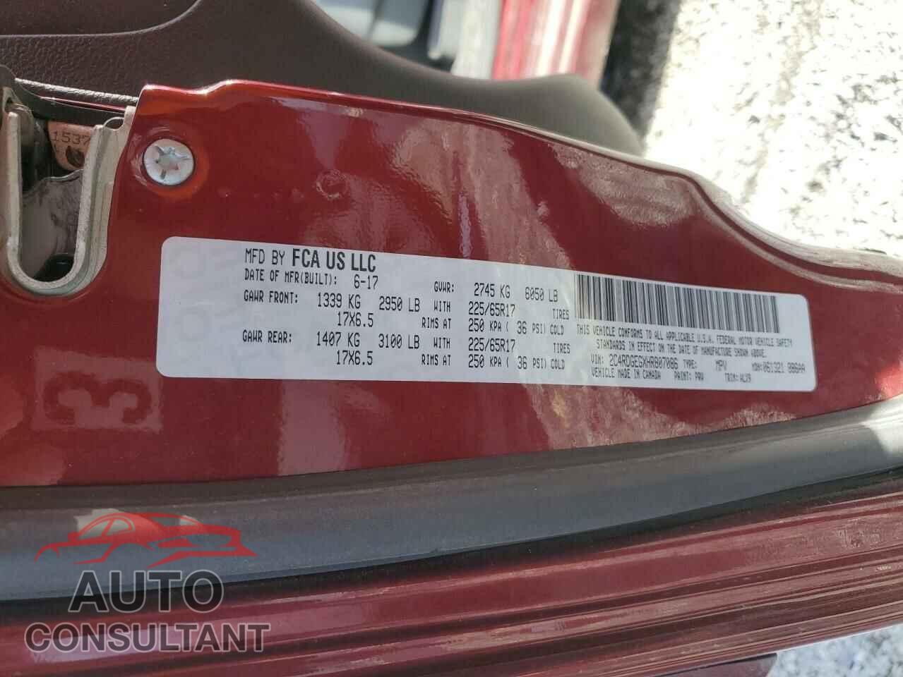 DODGE CARAVAN 2017 - 2C4RDGEGXHR807086