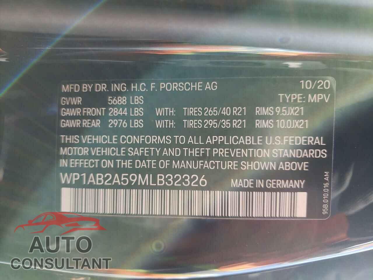 PORSCHE MACAN 2021 - WP1AB2A59MLB32326