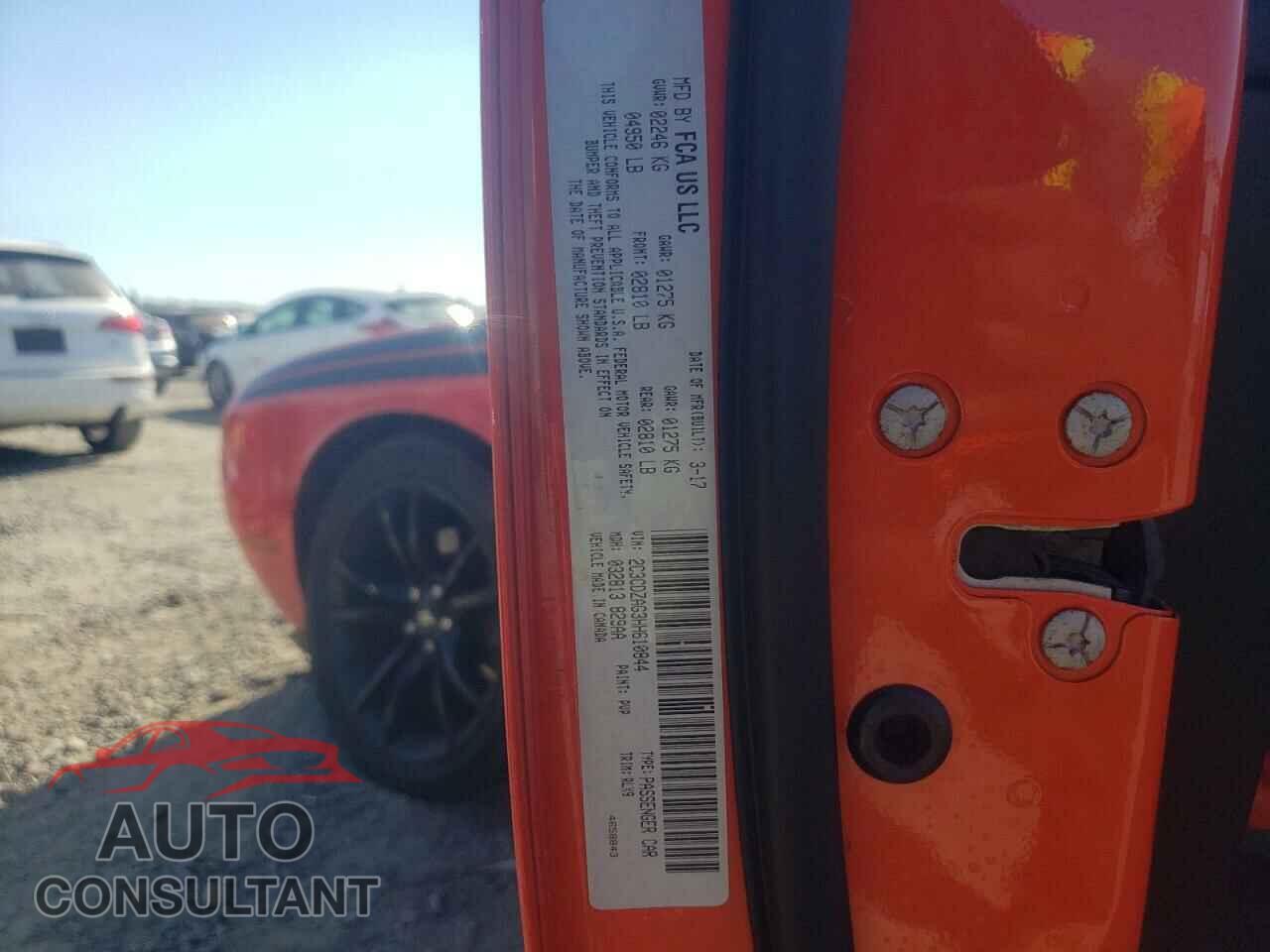 DODGE CHALLENGER 2017 - 2C3CDZAG3HH610844