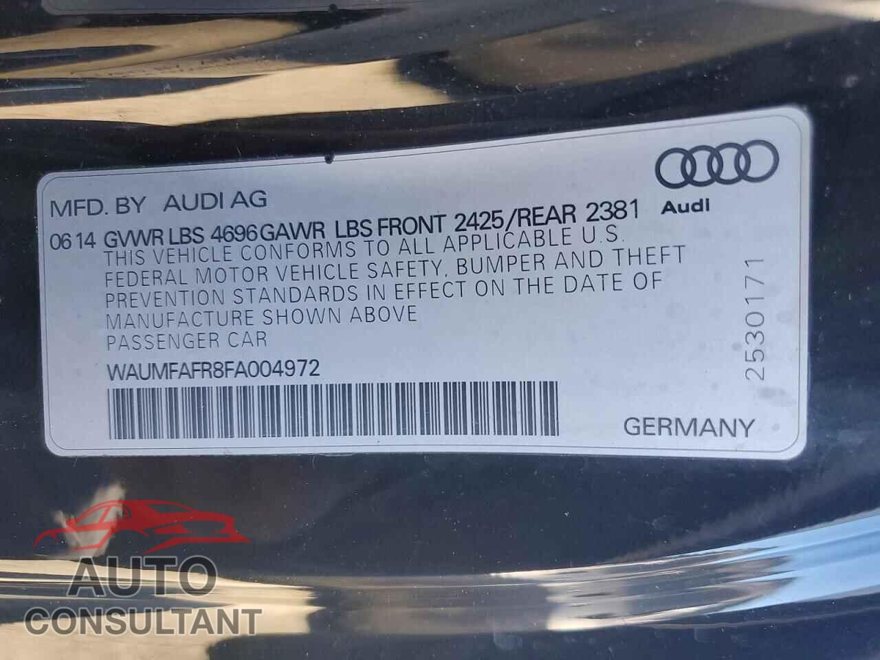 AUDI A5 2015 - WAUMFAFR8FA004972