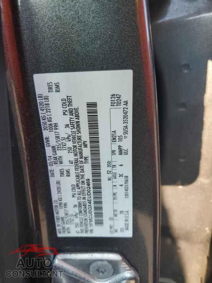 FORD ESCAPE 2014 - 1FMCU0GX4EUD02469