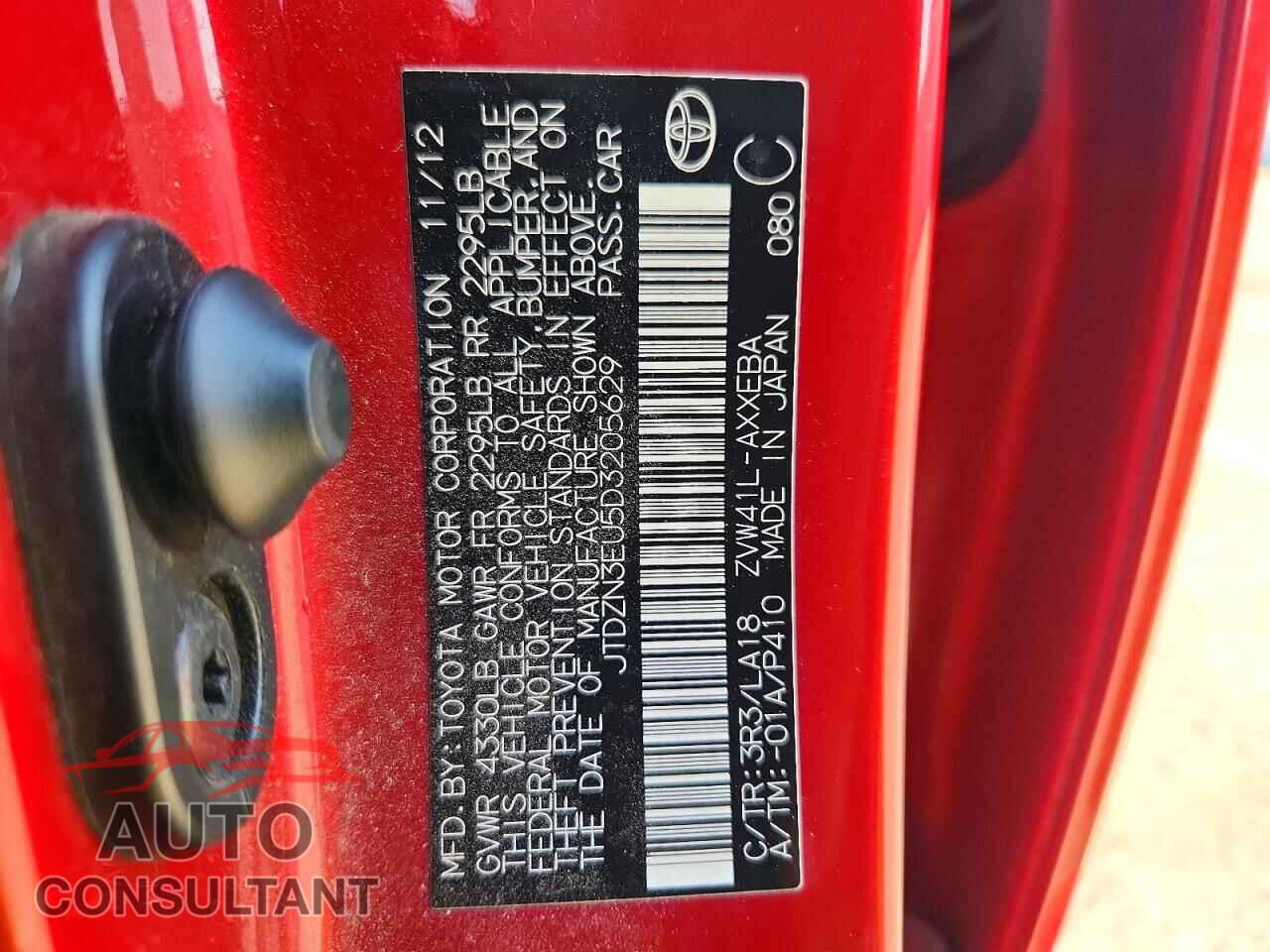 TOYOTA PRIUS 2013 - JTDZN3EU5D3205629