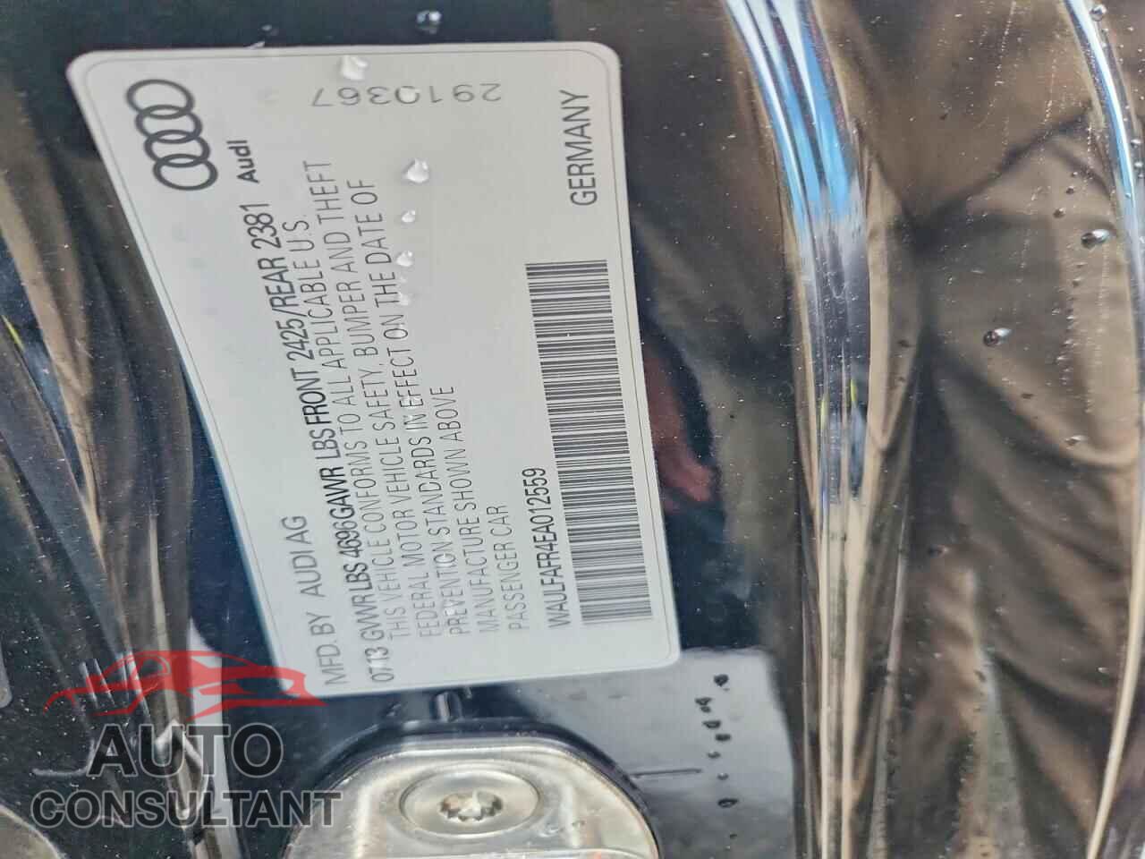 AUDI A5 2014 - WAULFAFR4EA012559