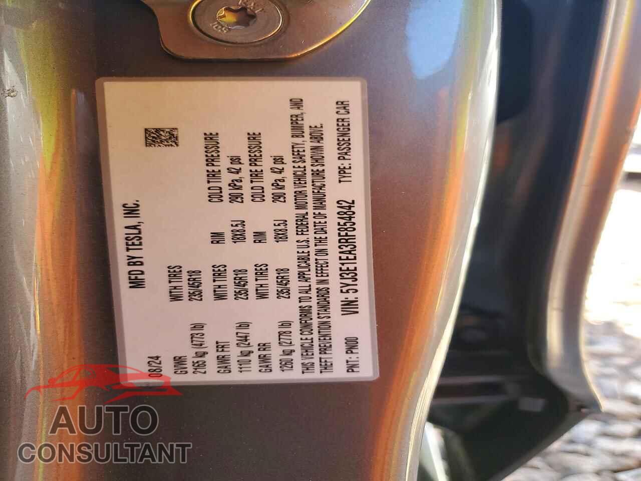 TESLA MODEL 3 2024 - 5YJ3E1EA3RF854842