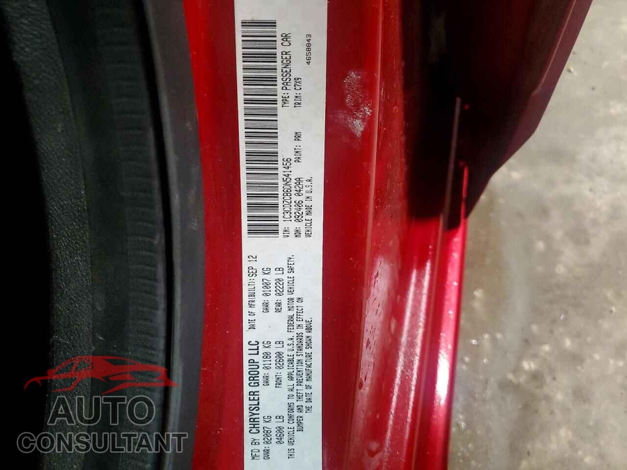 DODGE AVENGER 2013 - 1C3CDZCB6DN541456