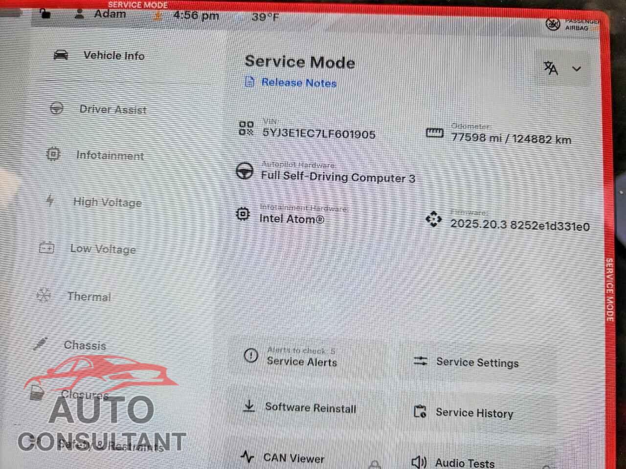 TESLA MODEL 3 2020 - 5YJ3E1EC7LF601905