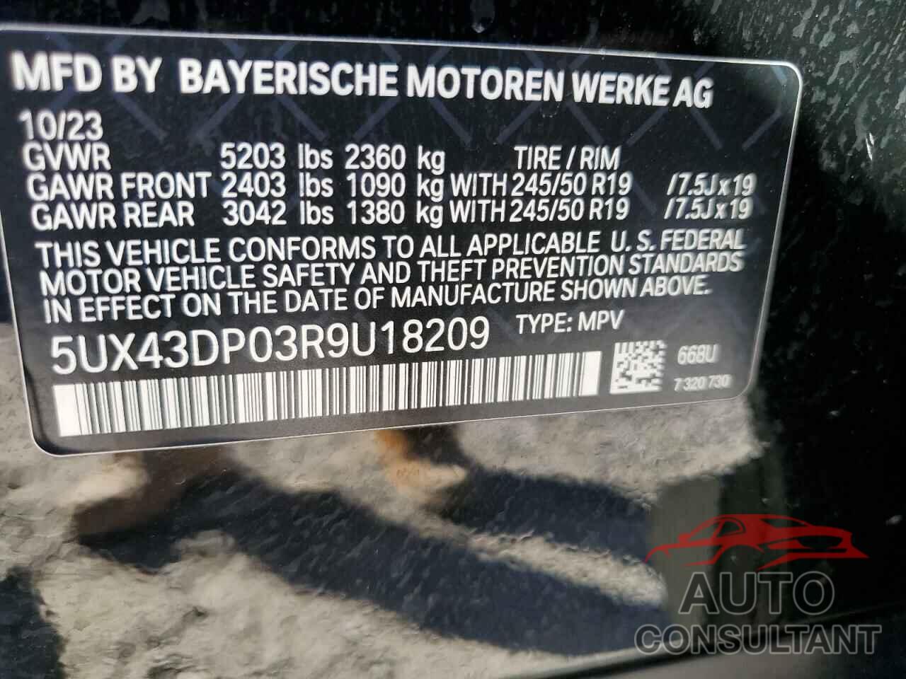 BMW X3 2024 - 5UX43DP03R9U18209