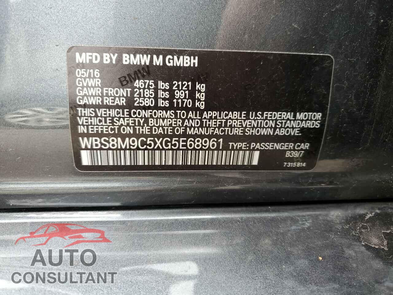 BMW M3 2016 - WBS8M9C5XG5E68961