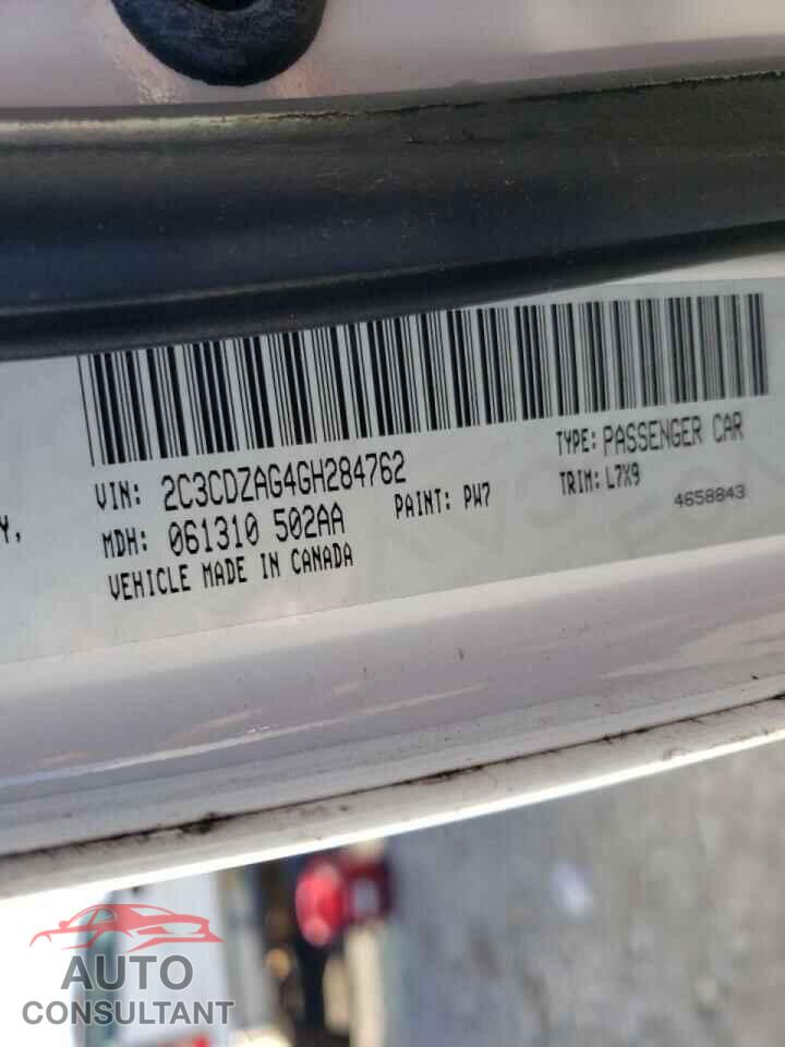 DODGE CHALLENGER 2016 - 2C3CDZAG4GH284762