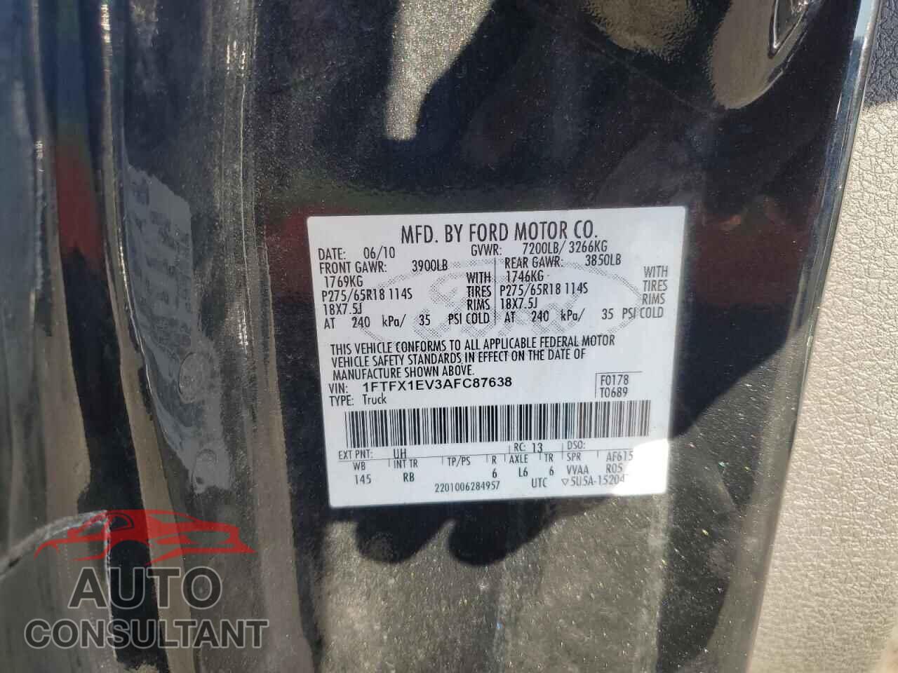 FORD F-150 2010 - 1FTFX1EV3AFC87638