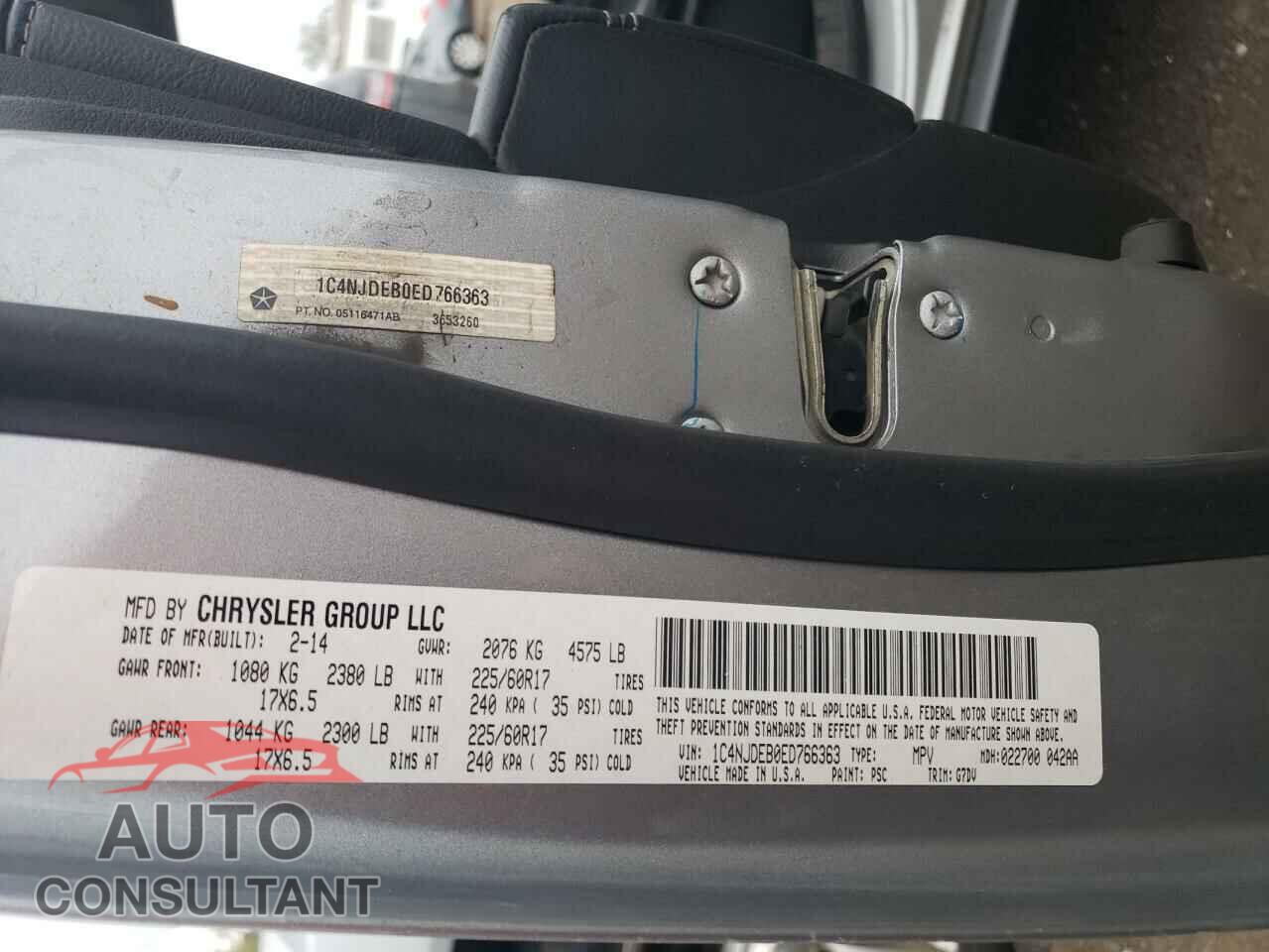 JEEP COMPASS 2014 - 1C4NJDEB0ED766363