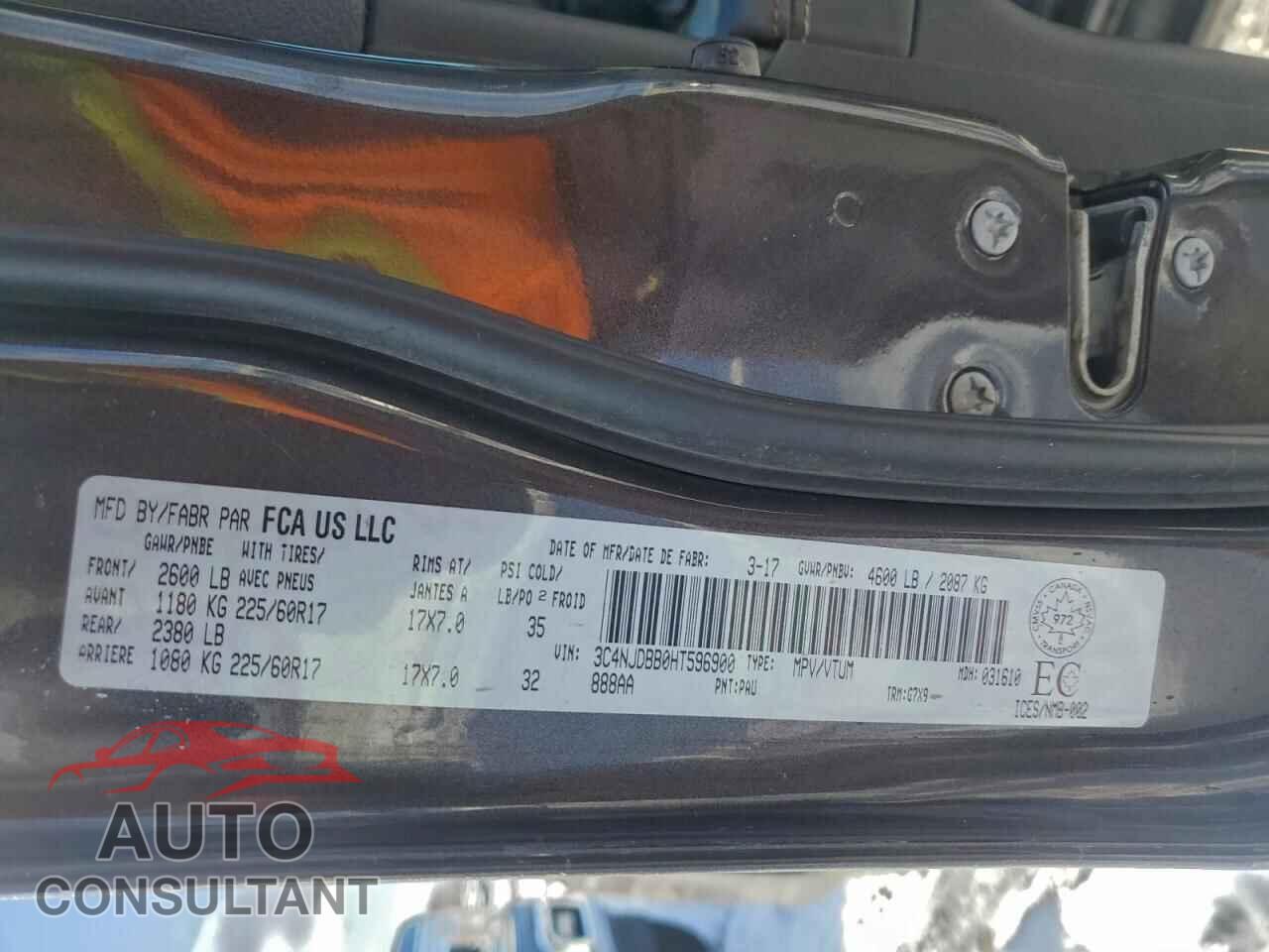 JEEP COMPASS 2017 - 3C4NJDBB0HT596900