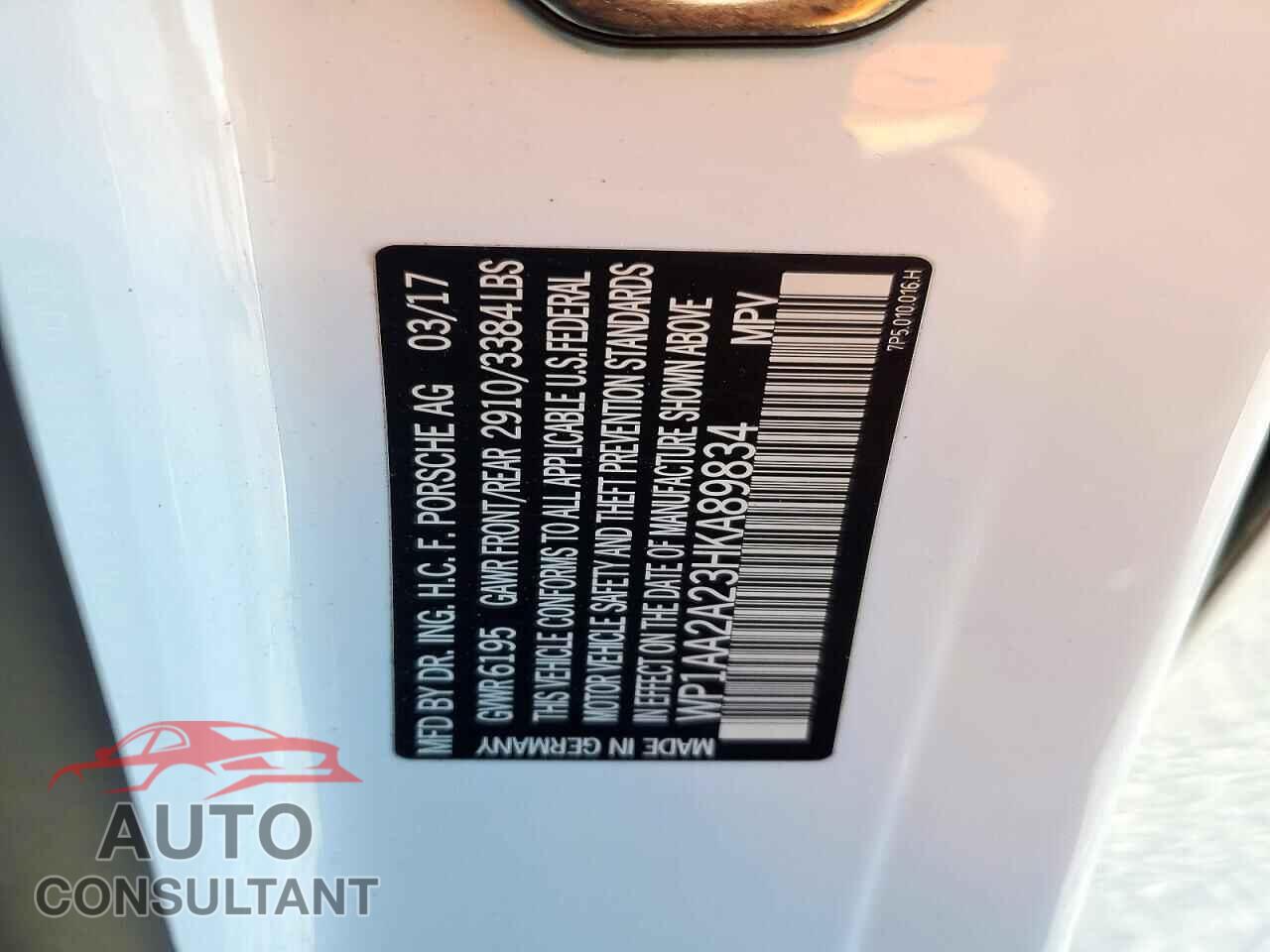 PORSCHE CAYENNE 2017 - WP1AA2A23HKA89834