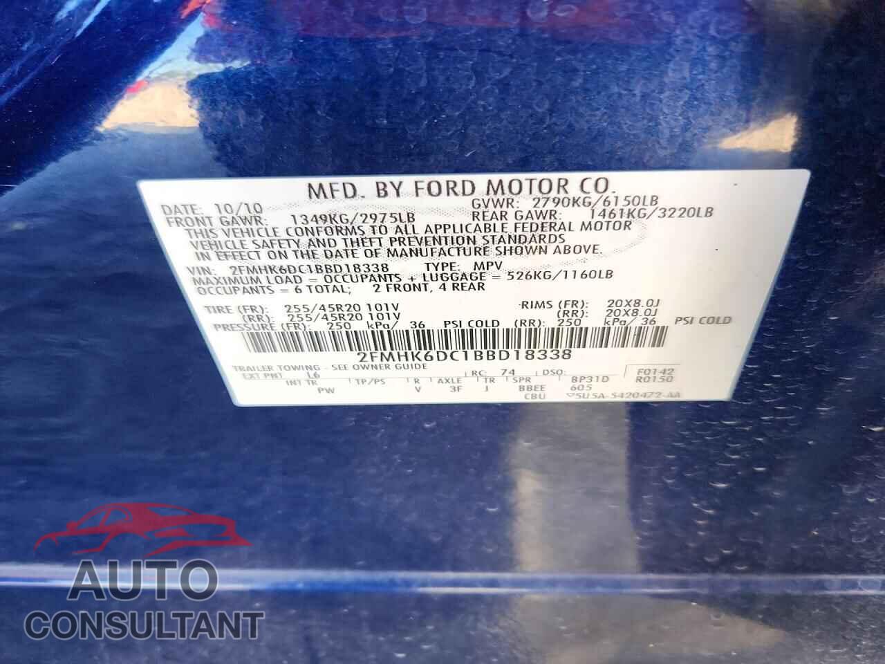 FORD FLEX 2011 - 2FMHK6DC1BBD18338