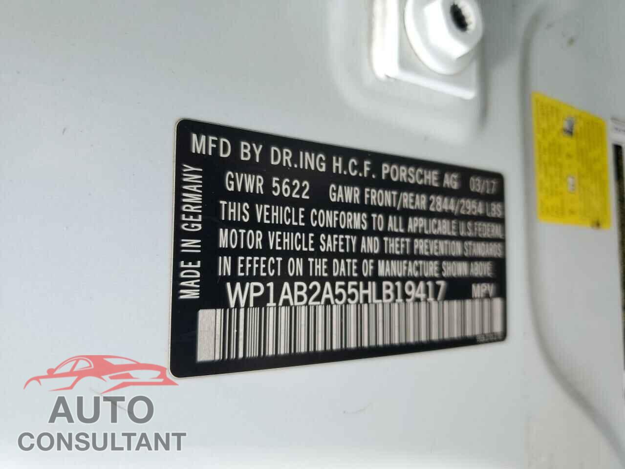 PORSCHE MACAN 2017 - WP1AB2A55HLB19417