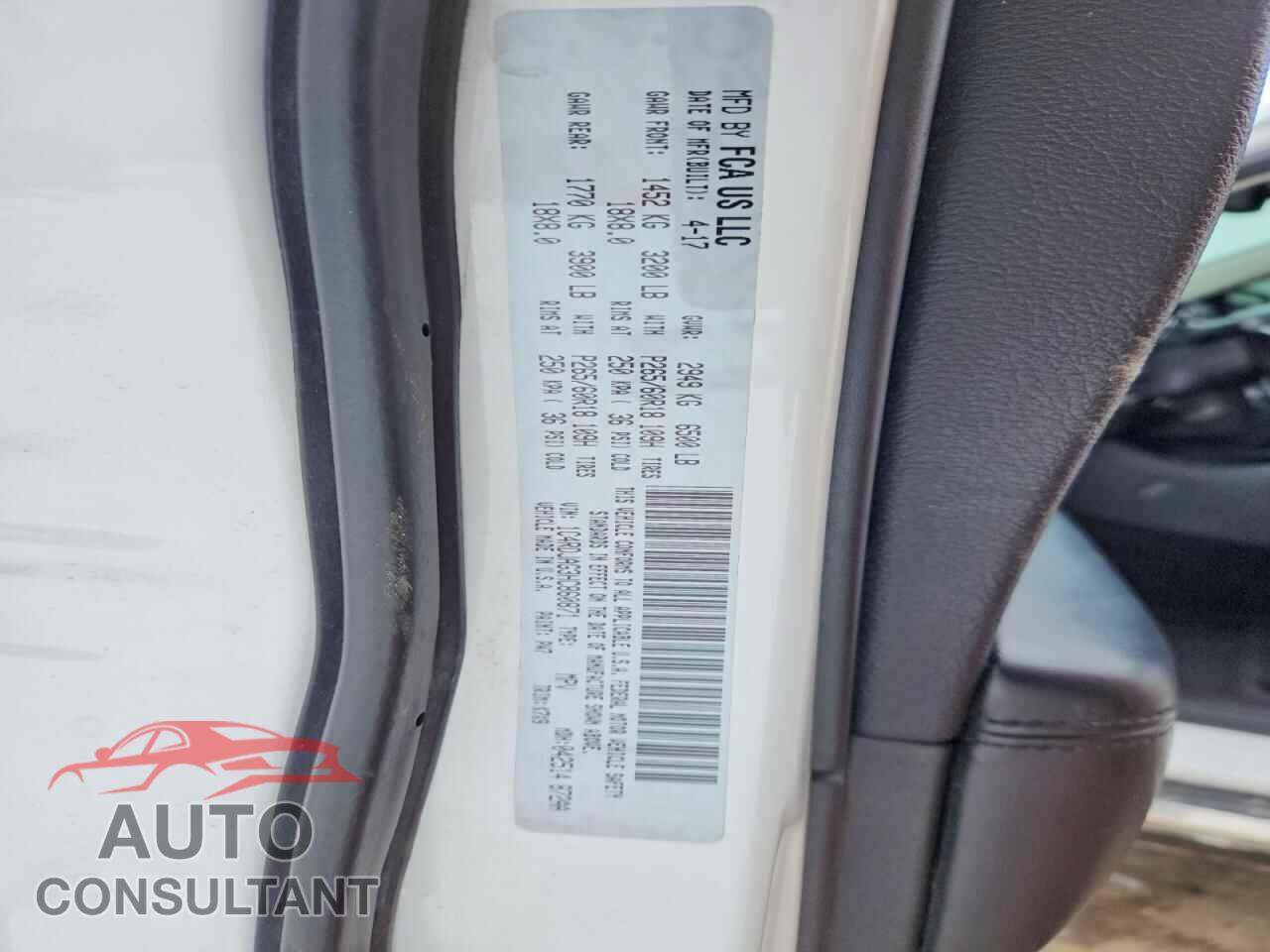 DODGE DURANGO 2017 - 1C4RDJAG3HC860871