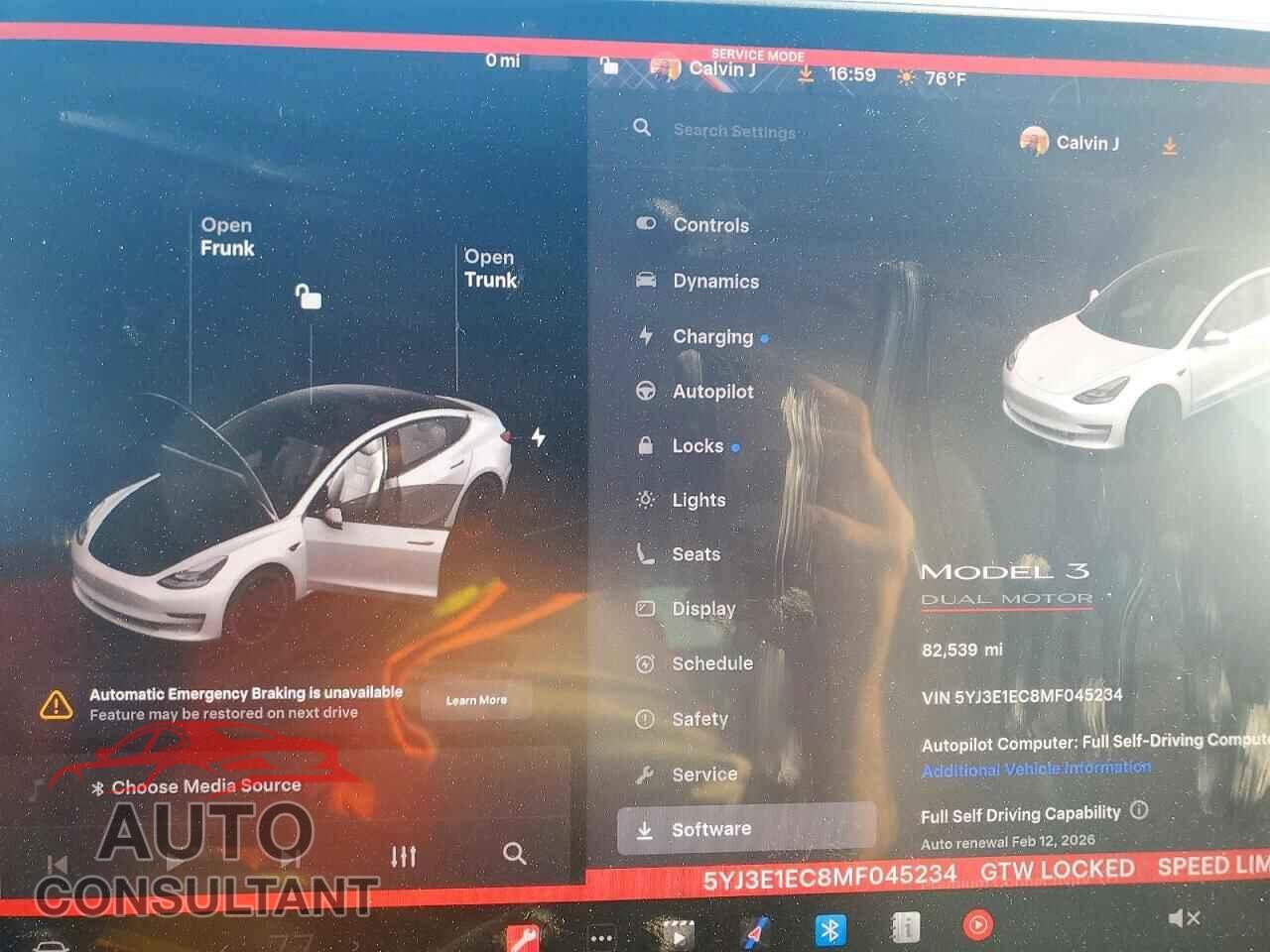 TESLA MODEL 3 2021 - 5YJ3E1EC8MF045234