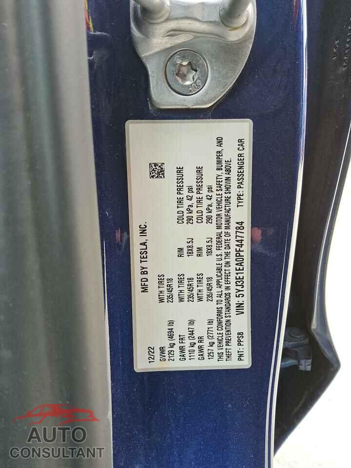 TESLA MODEL 3 2023 - 5YJ3E1EA0PF447784