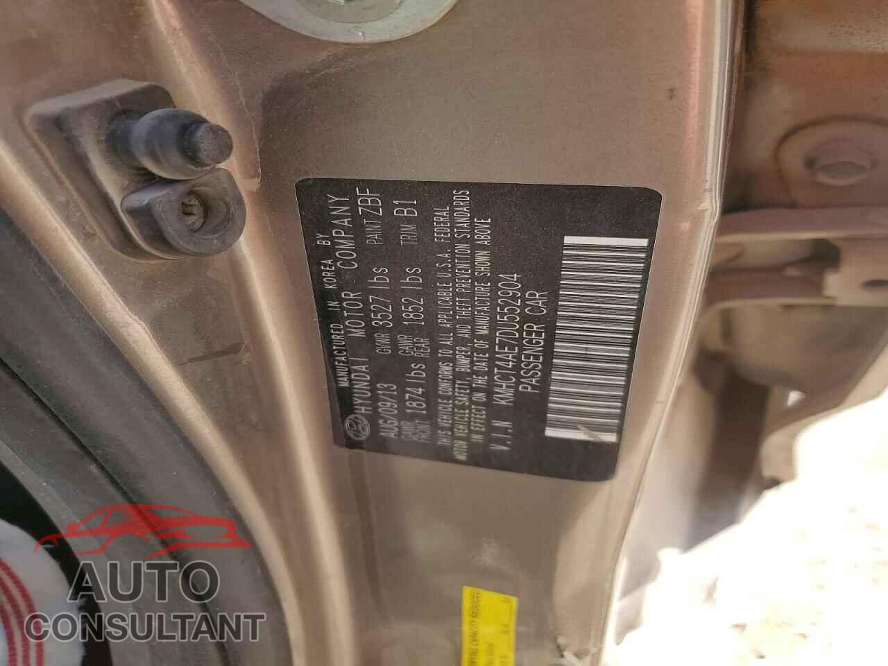 HYUNDAI ACCENT 2013 - KMHCT4AE7DU552904