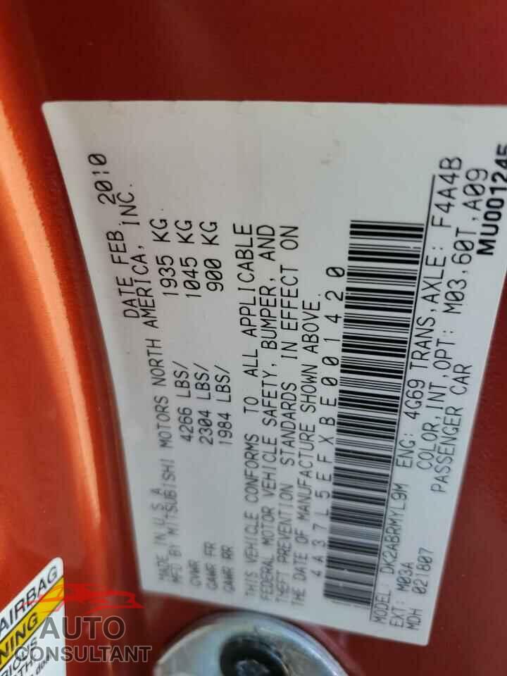 MITSUBISHI ECLIPSE 2011 - 4A37L5EFXBE001420
