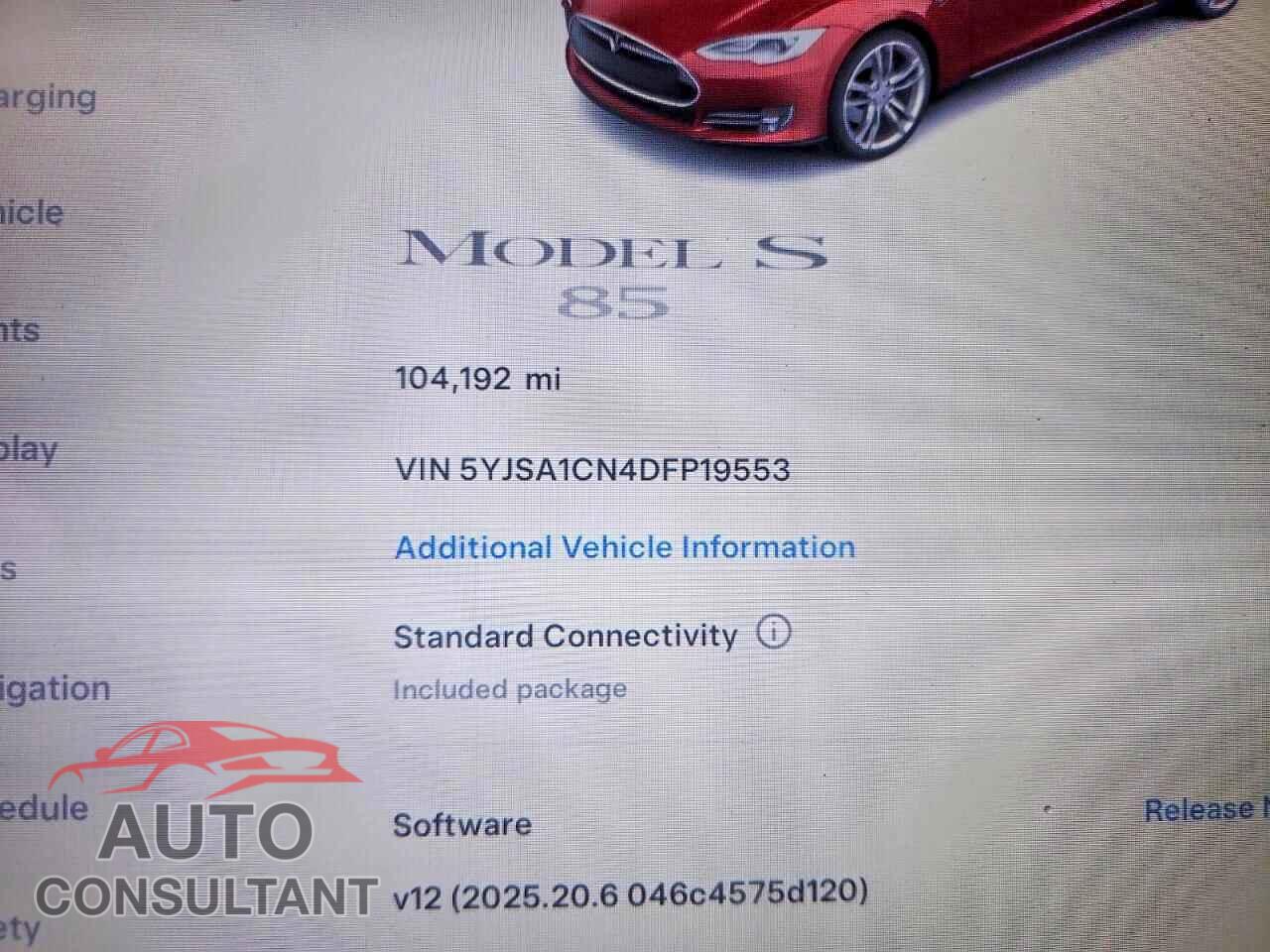 TESLA MODEL S 2013 - 5YJSA1CN4DFP19553