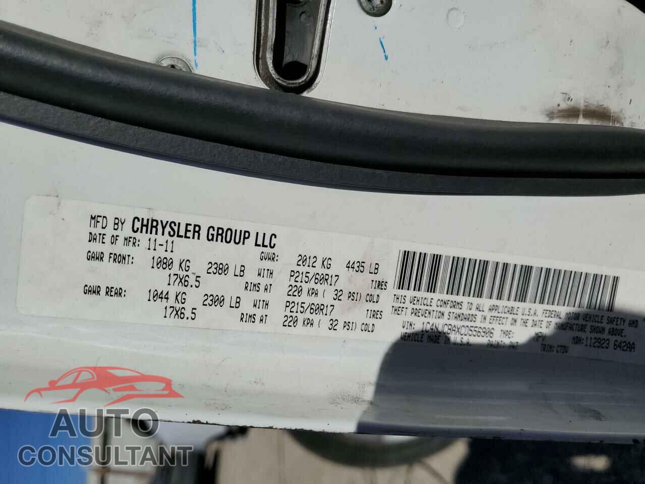 JEEP COMPASS 2012 - 1C4NJCBAXCD556906